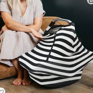 AMAZLINEN Baby Car Seat Cover Black and White